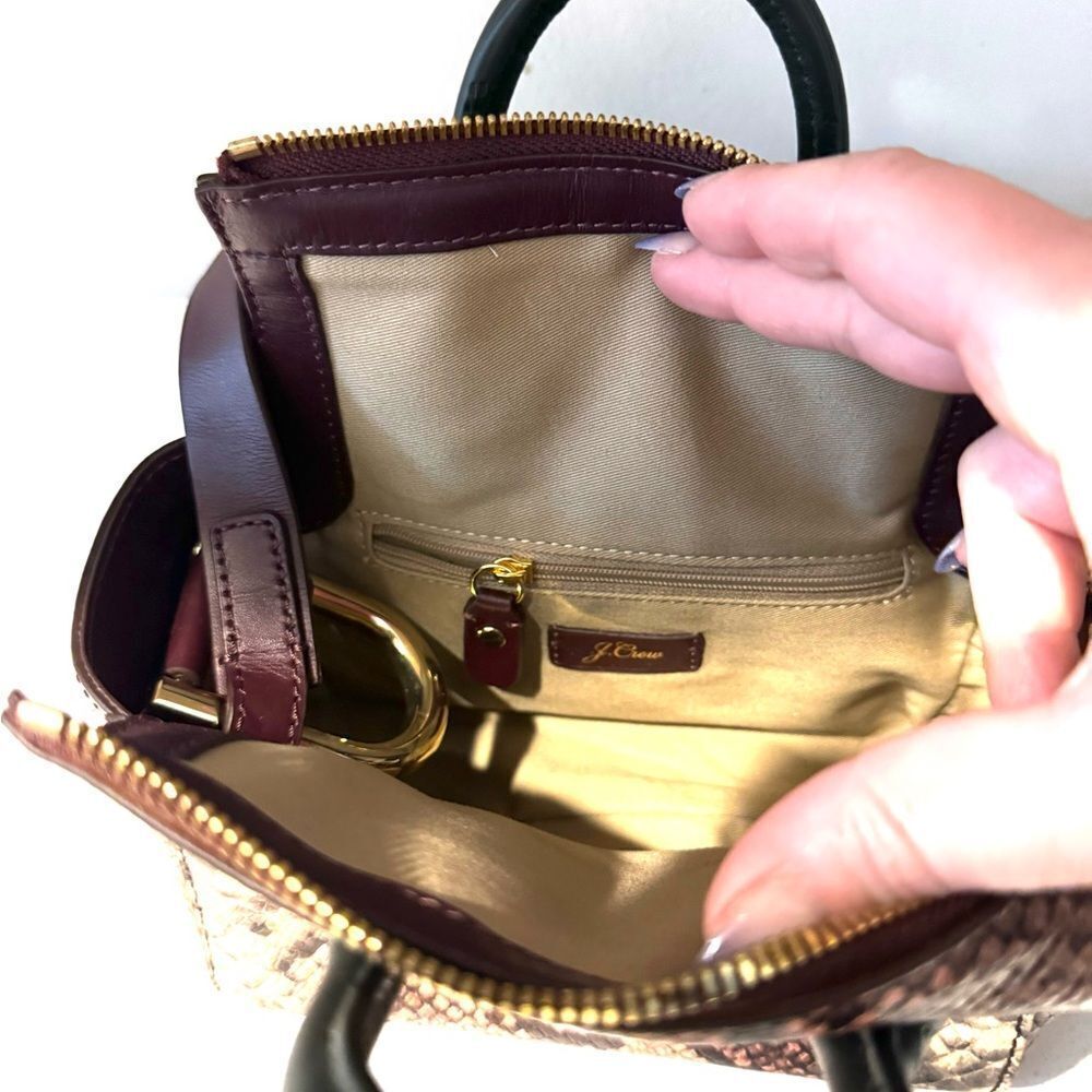 J Crew Mini Harper Snakeskin Embossed Leather Bag - Picture 10 of 11